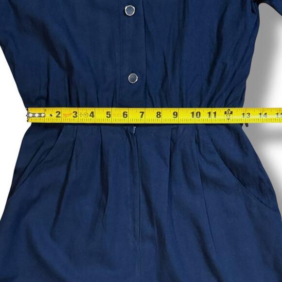 VTG Michael Phillips Western Jumpsuit Womens Navy White Fringe One Piece Sz 5 - Picture 6 of 12